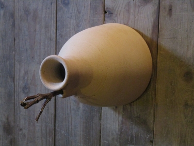 vogelpot geel, opening voorkant